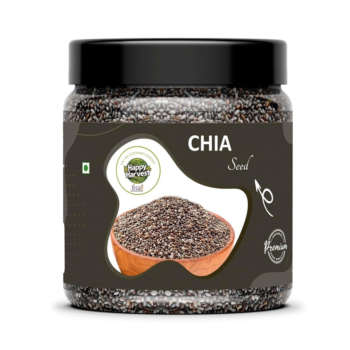 Happy Harvest Chia Seeds | Raw & Non GMO Chia Seeds | Rich in Fiber, Calcium & Protein | Superfood Seeds for Weight Management