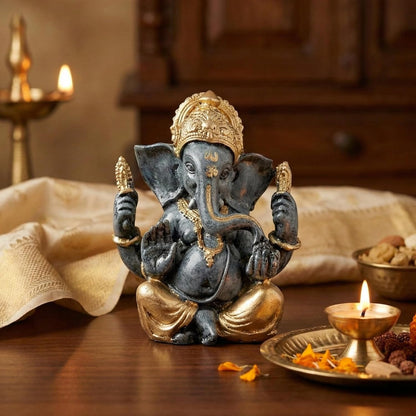 eCraftIndia Lord Ganesha Idol for Home Decor Living Room Office Pooja Room Car Dashboard | Gift for Diwali Housewarming Birthday