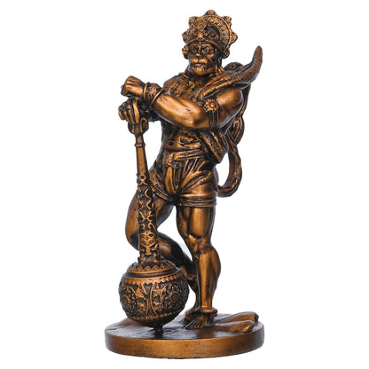 Golden Resin Hanuman Ji Murti with Gada | Lord Hanuman Idol for Car Dashboard Home Office Hanuman Statue Hanuman Murti Gift for Diwali Hanuman Jayanti Ram Navami Housewarming Birthday