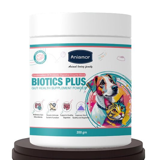 Aniamor Biotic Plus Powder |Gut Health|Pet Supplement|All Life Stage|200gm Jar