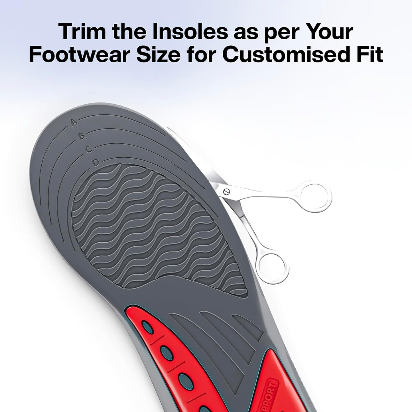 FOVERA Gel Insole for Shoes Men | Dual Gel Technology for All Day Comfort | Trimmable Sole for Walking, Running, Sports, Formal and Safety Shoes (Male, Pack of 1 Pair)