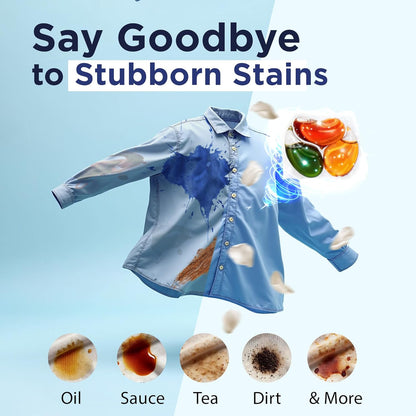 Ecosys 3-in-1 Dissolvable Magic Laundry Pods for 20 washes:Bioenzymes Infused,Tough Stain Fighter for Top & Front Load with Floral Aroma,1 Pod = 1 Wash for 5-7kg