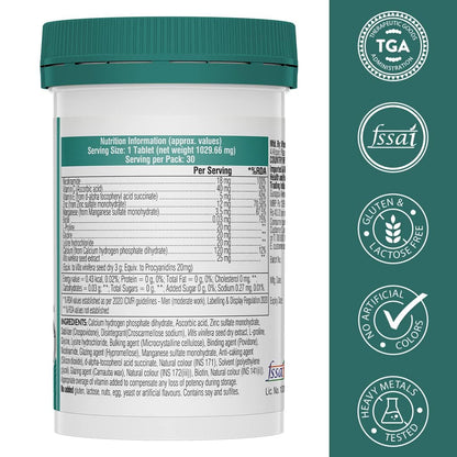 Zephivo Swisse Vegan Collagen Builder with Biotin & Vitamin C, Supports Natural Collagen Formation & Skin Regeneration (Vegan Certified) - 30 Tablets (For Both Men & Women) Australia’s No.1 Beauty Nutrition Brand