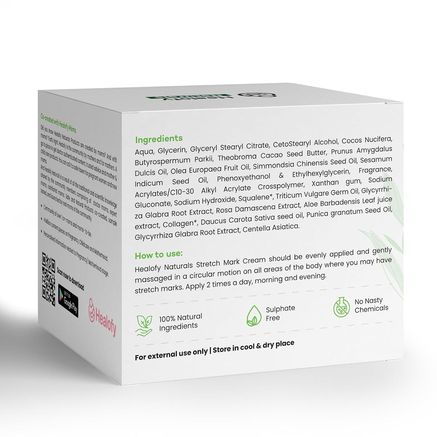 Healofy Stretch Marks Cream for Pregnancy & Post-Delivery | Reduces Stretch Marks & Scars | Blend of Oil & Butters | With Aloe Vera, Shea. Cocoa, Coconut & More| Pack of 1-100 grams
