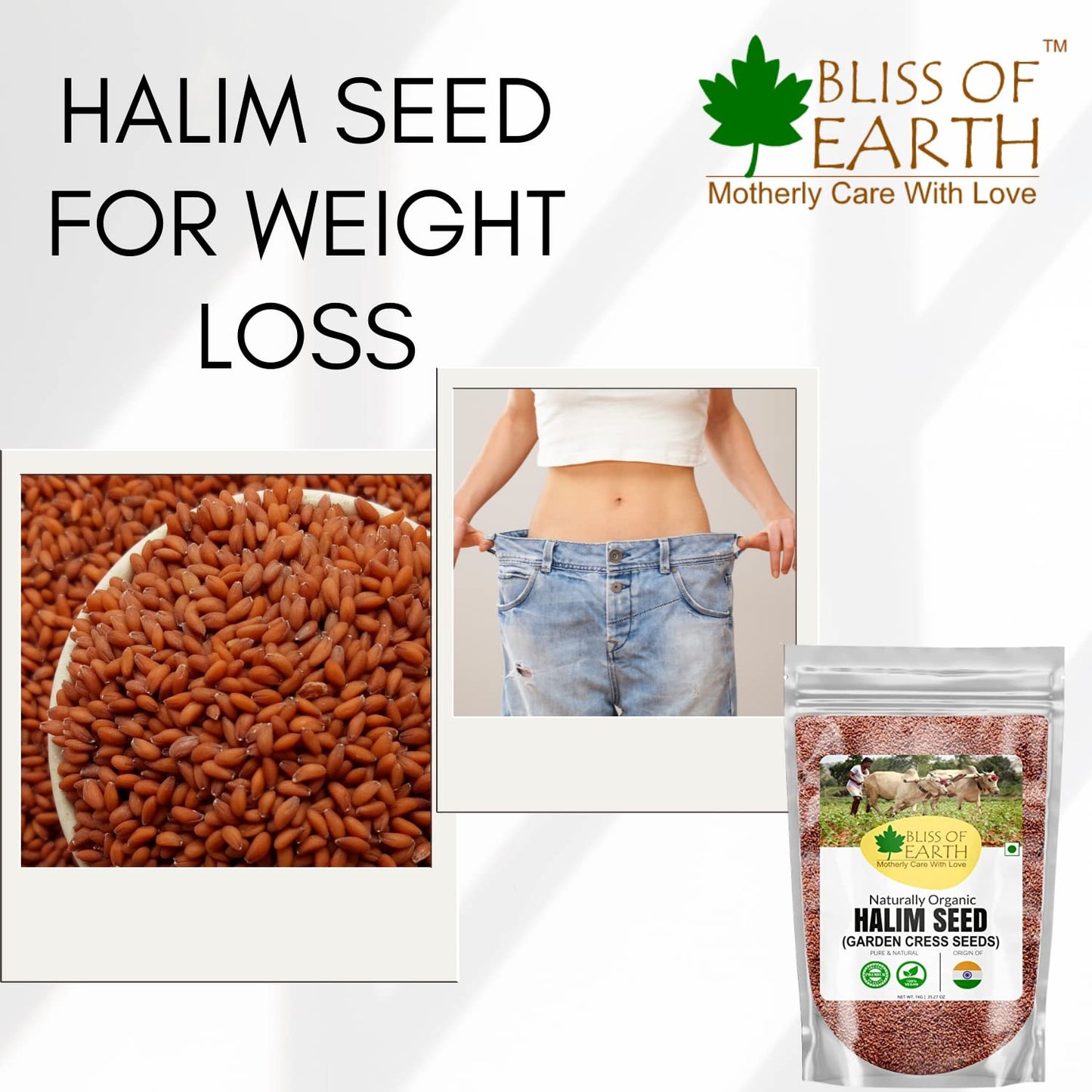 Bliss of Earth Halim Seeds Organic for Eating | 600gm Halim Seeds for Eating | Aliv Organic | Garden Cress | Rich in Nutrients & Perfect for Hair & Immunity | Fibre Rich