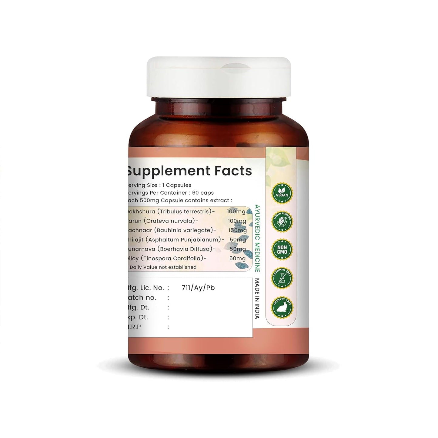 Prostate Support Capsules | Promotes Prostate & Urinary Health | Supports Male Vitality & Hormonal Balance | With Saw Palmetto, Gokshura & Shatavari | 60 Veg Capsules