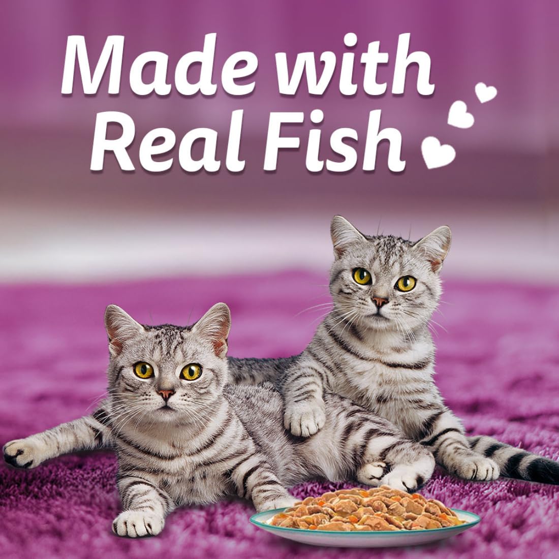 Whiskas Tasty Mix Adult (1+ year) Wet Cat Food, Seafood Cocktail Wakame Seaweed in Gravy, 70 g, Cat Food Made with Real Fish, Complete & Balanced Nutrition for Adult Cats