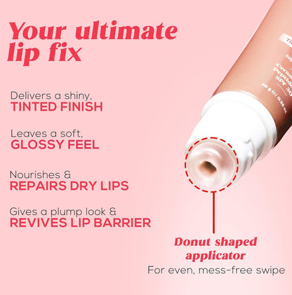 RENEE Juicy Fix Tinted Lip Balm- Sugar Drizzle | Shiny, Glossy Finish | Protects Lips With SPF 30 | Repairs & Nourishes Dry, Flaky Lips | With Peptides, Ceramides & Hyaluronic Acid | 10 g