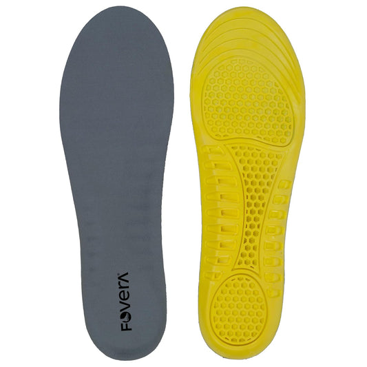 FOVERA Arch Support Gel Insoles for Men & Women – Premium Soft Shoe Insoles with Massaging Gel Technology, Micro-Shock Absorption, Breathable Fabric Top, for Walking, Running & Daily Wear