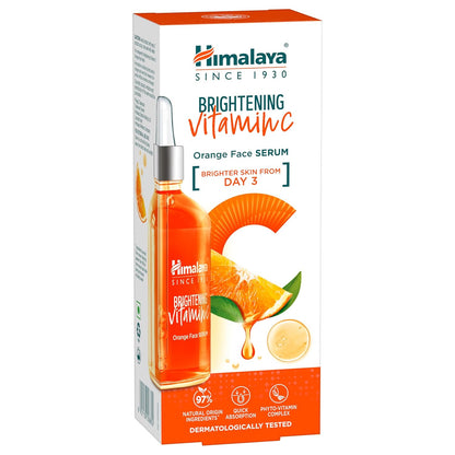 Himalaya Brightening Vitamin C Orange Face Serum, 30 mL | With Vitamin C, Niacinamide & Hyaluronic Acid | Brighter Skin from Day 3 | Dermatologically Tested