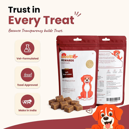 Nootie Rewards Soft Liver Cubes for Dogs 50g | High Protein Dog Treats