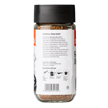 Continental Freeze Dried Coffee Powder | Black Coﬀee | Cold Coffee | Smoothest Coffee | Aroma Locked Coffee Crystals | 100g Jar | 100% Pure Coffee Powder | 100% Finest Dark Roasted Arabica Coffee |