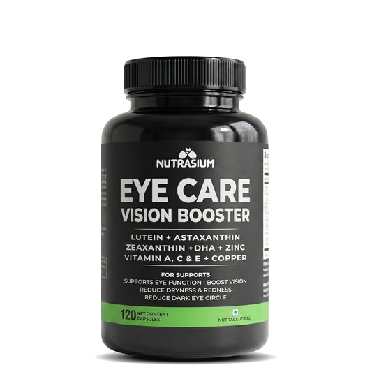 Nutrasium Eye Care | Lutein, Zeaxanthin Astaxanthin Eye Supplement | Supports Healthy Vision, Helps Reduce Digital Eye Strain & Fatigue from High Screen Time for Men, Women & Students (120-Capsules)