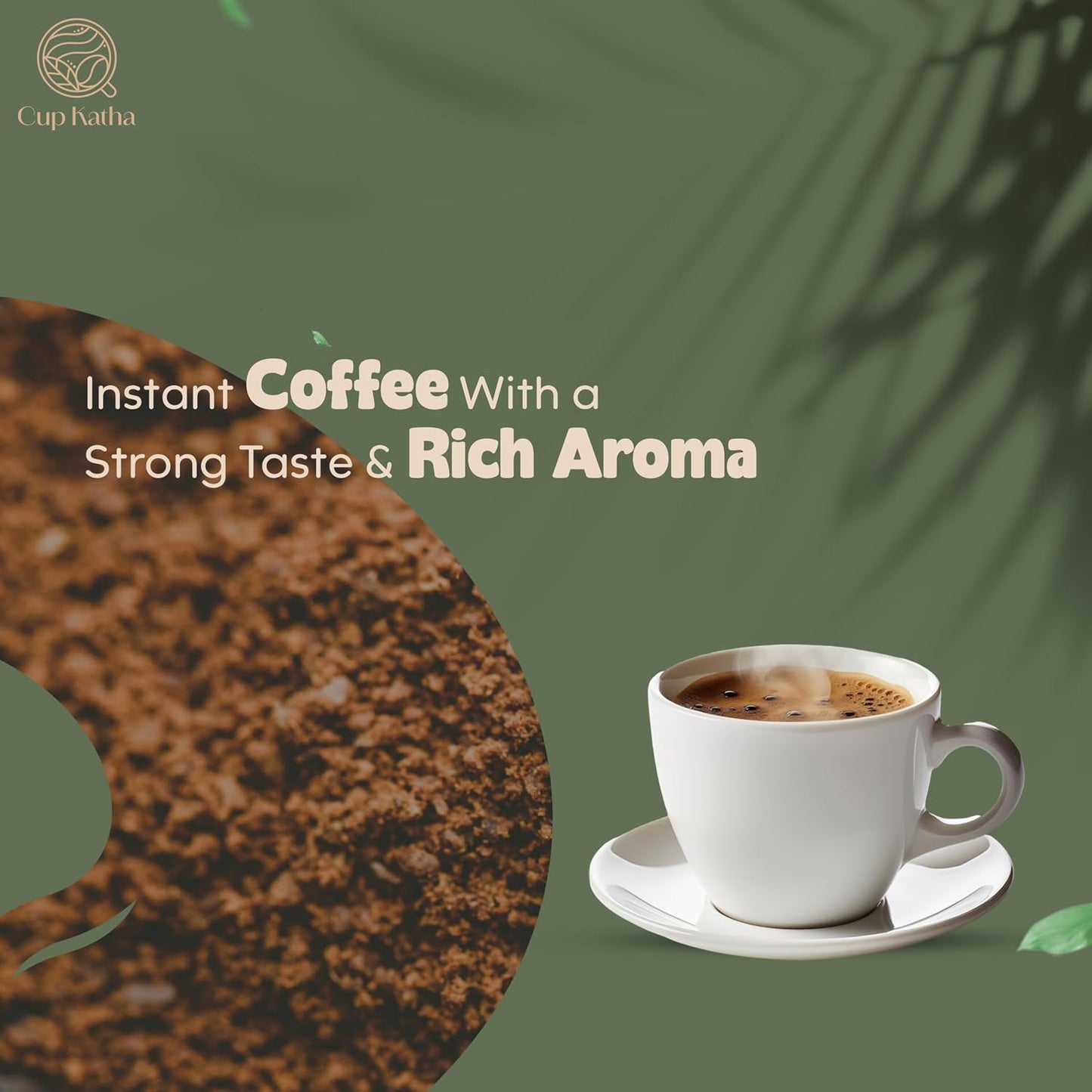 Cup Katha Noisette Luxe Instant Coffee | Freeze-Dried Arabica | Medium Roast | 50 Gram - Glass Jar (Natural Hazelnut)
