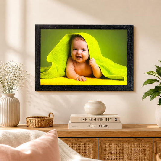 'Cute Baby' UV Art Painting (Synthetic Wood)| Ready to Hnag - (13.5 x 19.5 inch, Multicolor)