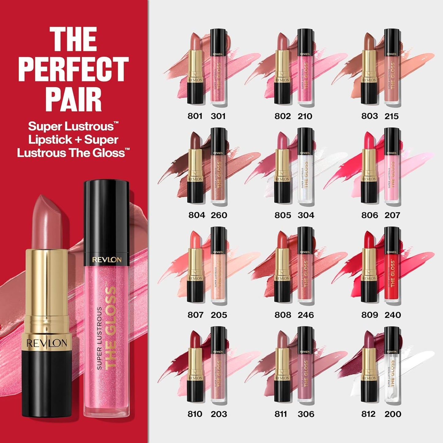 Revlon Super Lustrous The Gloss, Non-Sticky, High Shine Glossy Finish, Lightweight Moisture Enriched With Agave, Moringa Oil Capuacu Butter - Lean In(203), 3.8ml
