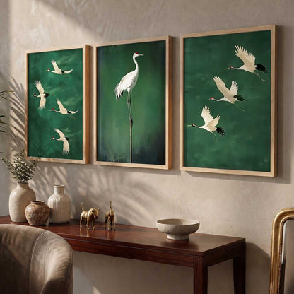 Home Decor Nature Art Painting Decorative Wall Art | Poster With Frame For Living Room Bed Room Hotel Wall Decor Digital Reprint Set of 3 (13X17 inch)