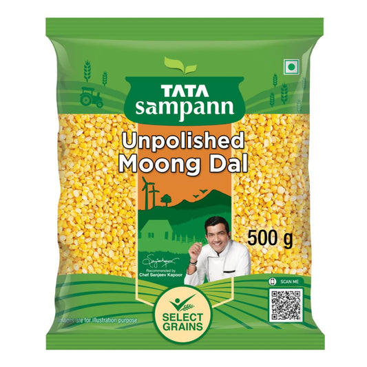Tata Sampann Unpolished Moong Dal (Split), 500gm