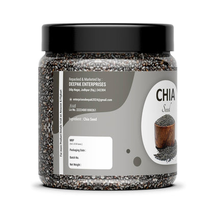 RAJWADIRIPE Premium Raw Chia Seeds, Omega 3 Rich, High in Calcium, Protein & Fibre, Jar Pack (100GM)