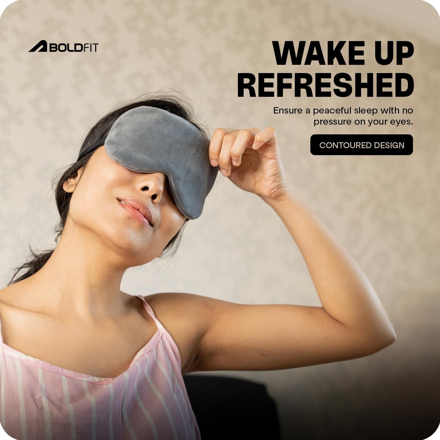Boldfit Eye Mask for Sleeping with Adjustable Strap Super Soft Sleep Masks Blind Fold for Comfortable Travelling Sleep Mask Pad for Girls Eye Masks Blind Folds for Sleeping - Green Grey (Pack of 2)