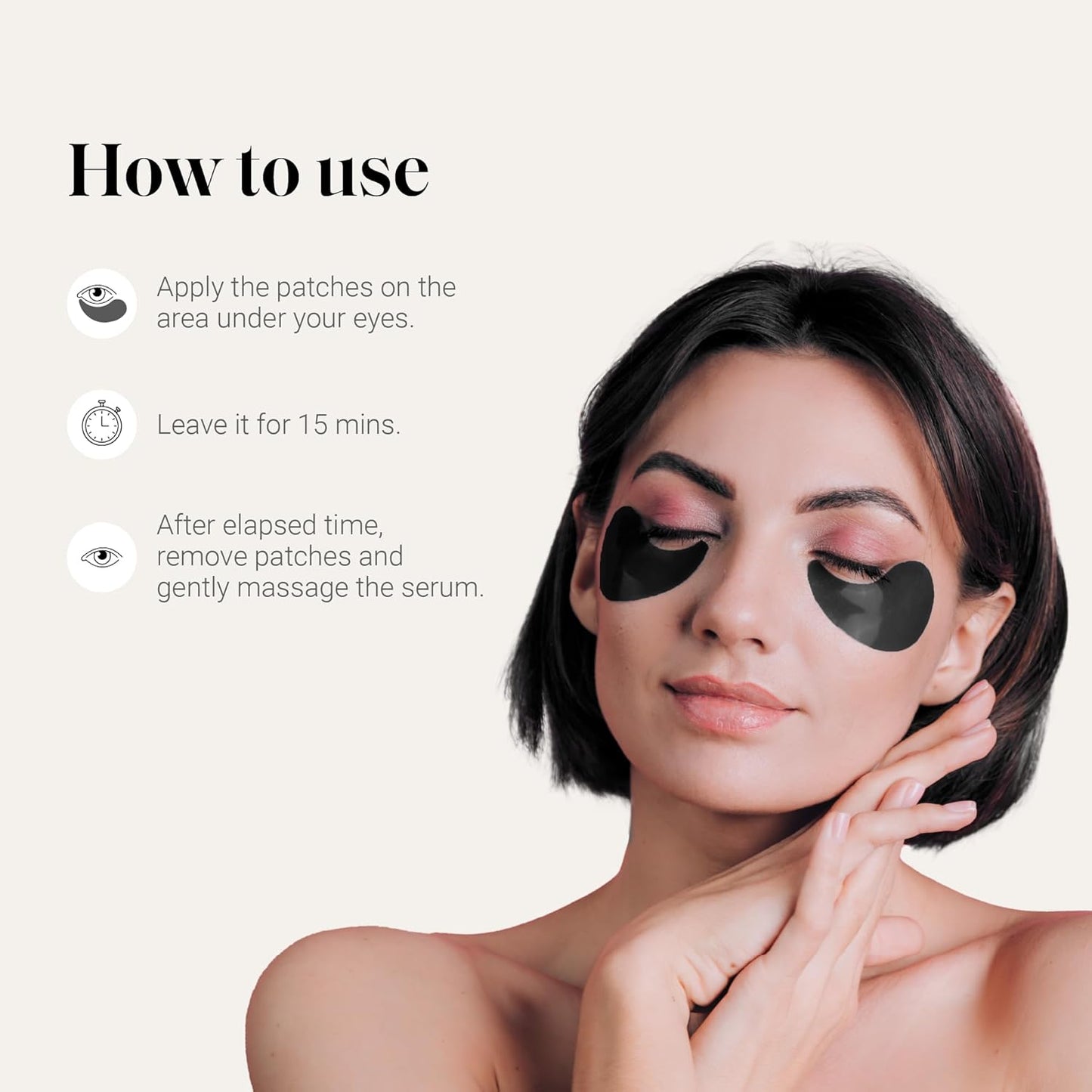 YourHappyLife Hydrogel Under Eye Patches For Dark Circles & Puffiness Reduction with Charcoal and Collagen, Reduces Fine Lines | Hydrates skin & Instant Cooling Effect | Vegan | 60 Patches.