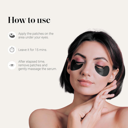 YourHappyLife Hydrogel Under Eye Patches For Dark Circles & Puffiness Reduction with Charcoal and Collagen, Reduces Fine Lines | Hydrates skin & Instant Cooling Effect | Vegan | 60 Patches.