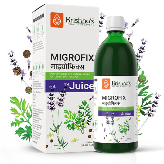 Krishna's MigroFix Juice, Perfect Blend of Dhaniya, Kalimirch & Ustukhuddus, No Artificial Colors or Flavors - 1000 ml (Pack of 1)
