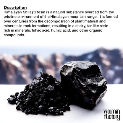 The Vitamin Factory Premium Himalayan Shilajit Resin +75% Fulvic Acid Natural Energy Booster 25g