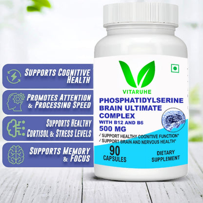 Vitaruhe® Phosphatidylserine Brain Ultimate Complex 500 Mg Per Serving 90 Vegetarian Caps (Verified For Active Components)