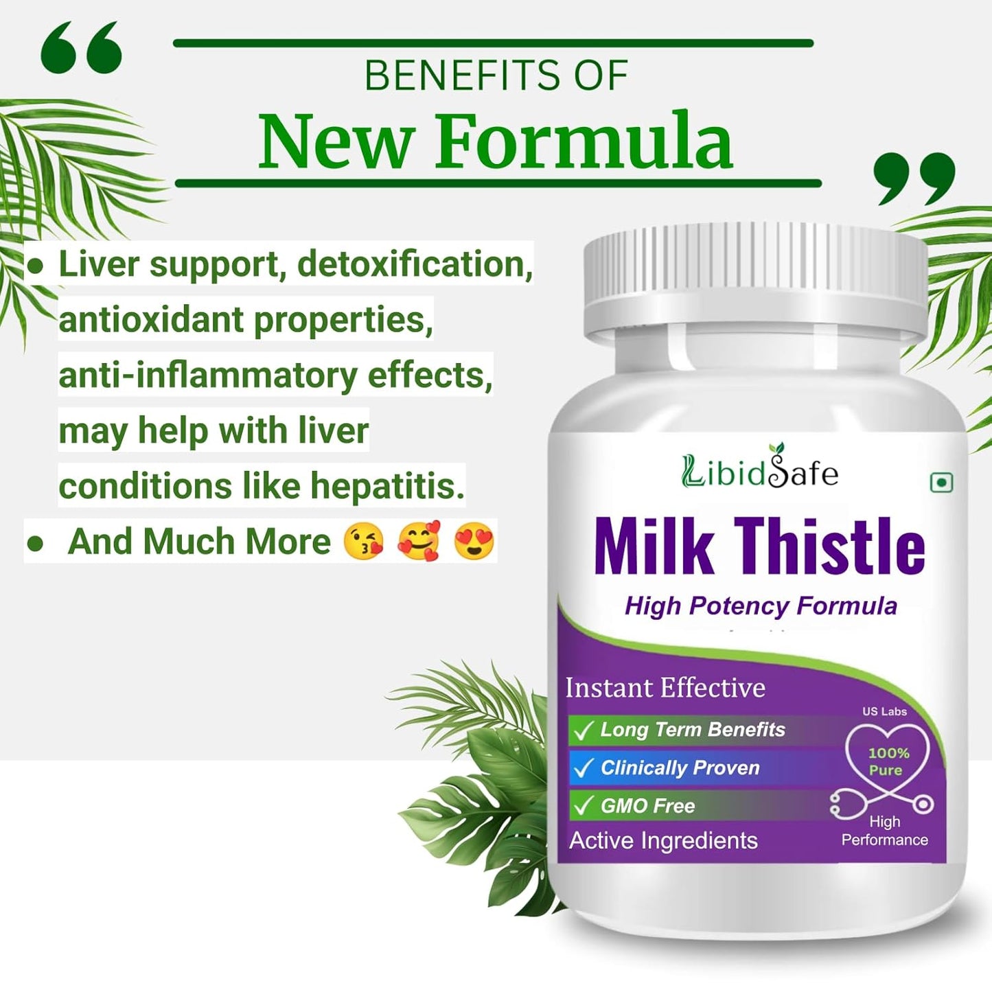 Organic Milk Thistle Capsules - Pure Extract for Liver Health - High Potency Formula for Detox & Cleanse - good Absorption over Powder Formulas - 30 Capsules