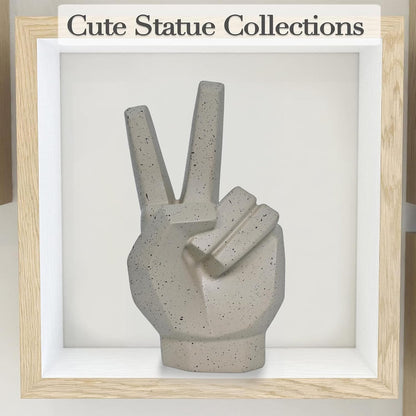 Resin Hand Sign Sculpture Statue Aesthetic Home Decor Items | Showpiece Decorative Sculpture for Office | 22X8 CM