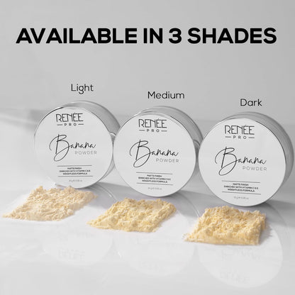 RENEE Pro Banana Loose Powder - Medium Beige - Sets Makeup, Extended Wear & Controls Shine - Vitamin C & E Infused Formula For Flawless Mattified Skin - 10 Gm - All Skin Type