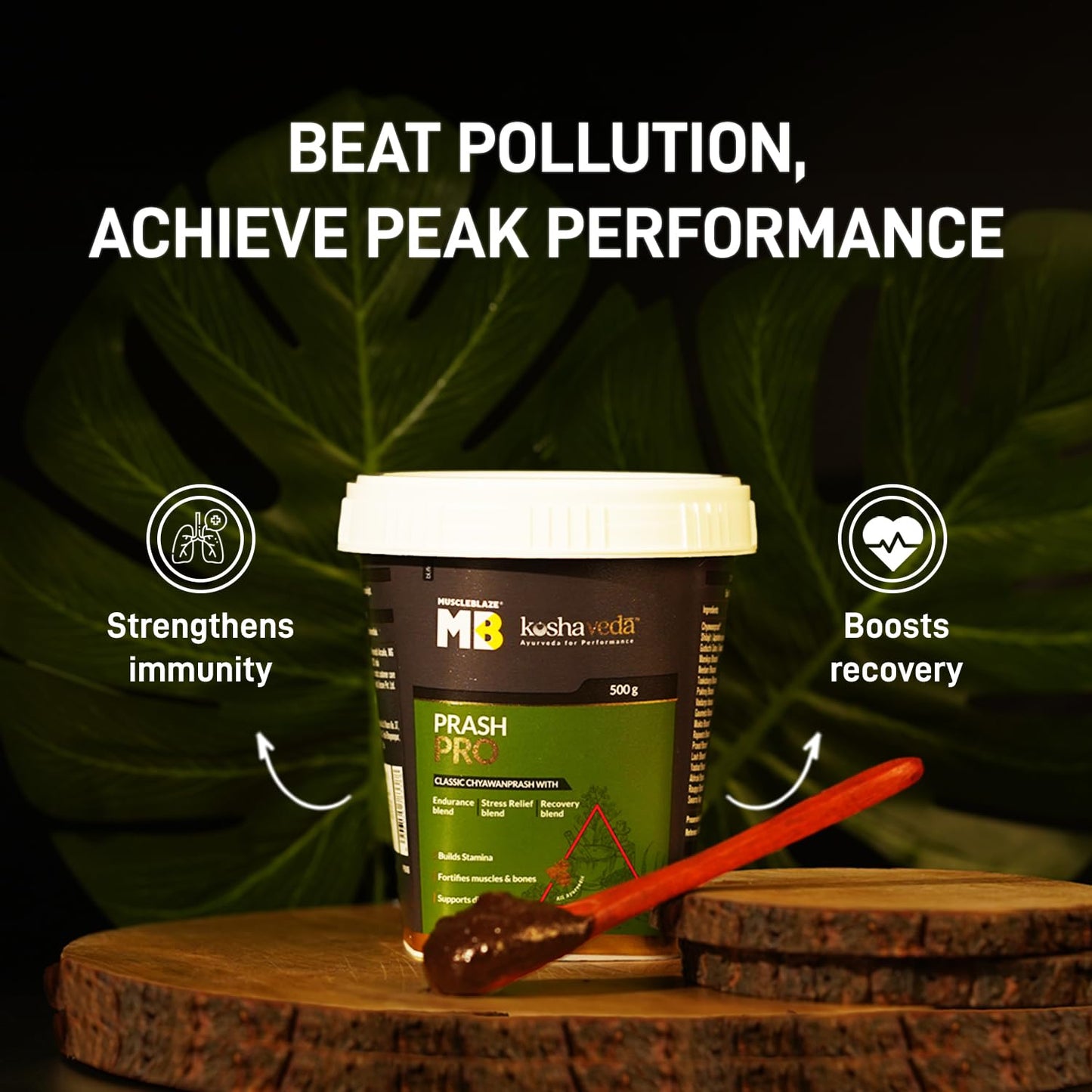 Koshaveda Prash Pro by MuscleBlaze (500g) | Classic Chyawanprash with Shilajit & 6 Blends | For General Wellness, Endurance, Recovery