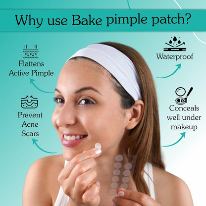 BAKE 2% Salicylic Acid Hydrocolloid Pimple Patches (36 Dots) | Absorbs Oil, Prevents Acne | Waterproof Patches | For Acne, Acne Marks, Acne Prone Skin - 36 Dots