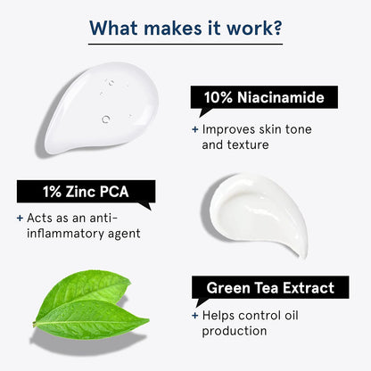 Be Bodywise 10% Niacinamide with 1% Zinc PCA for Acne & Dark Spots Fragrance-Free Made Safe Daily Anti Acne Face Serum for Acne Prone or Oily Skin (30ml)