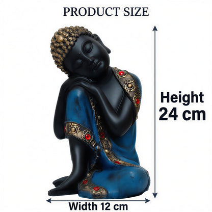 Buddha Idol Statue | Show Pieces for Home Decor Living Room (Blue Black)