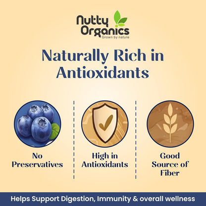 Nutty Organics Whole Dried Blueberries 150g | No Refined Sugar | 100% Natural | Rich in Antioxidants & Fiber | Premium Imported Dry Frui