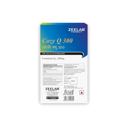 Zeelab Cozy Q 300 supplement packaging on a white background