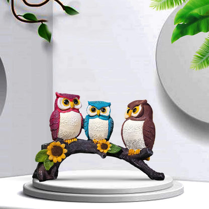 THE SACRED GIFTS Owl showpieces for Home Decor | Home Decor Item | owl Family showpiece | Tabletop decoartion | Living Room Decor | owl Statue for Good Luck