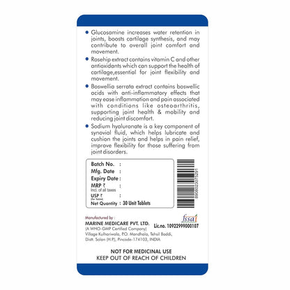 Back label of a supplement container with text and a barcode on a white background