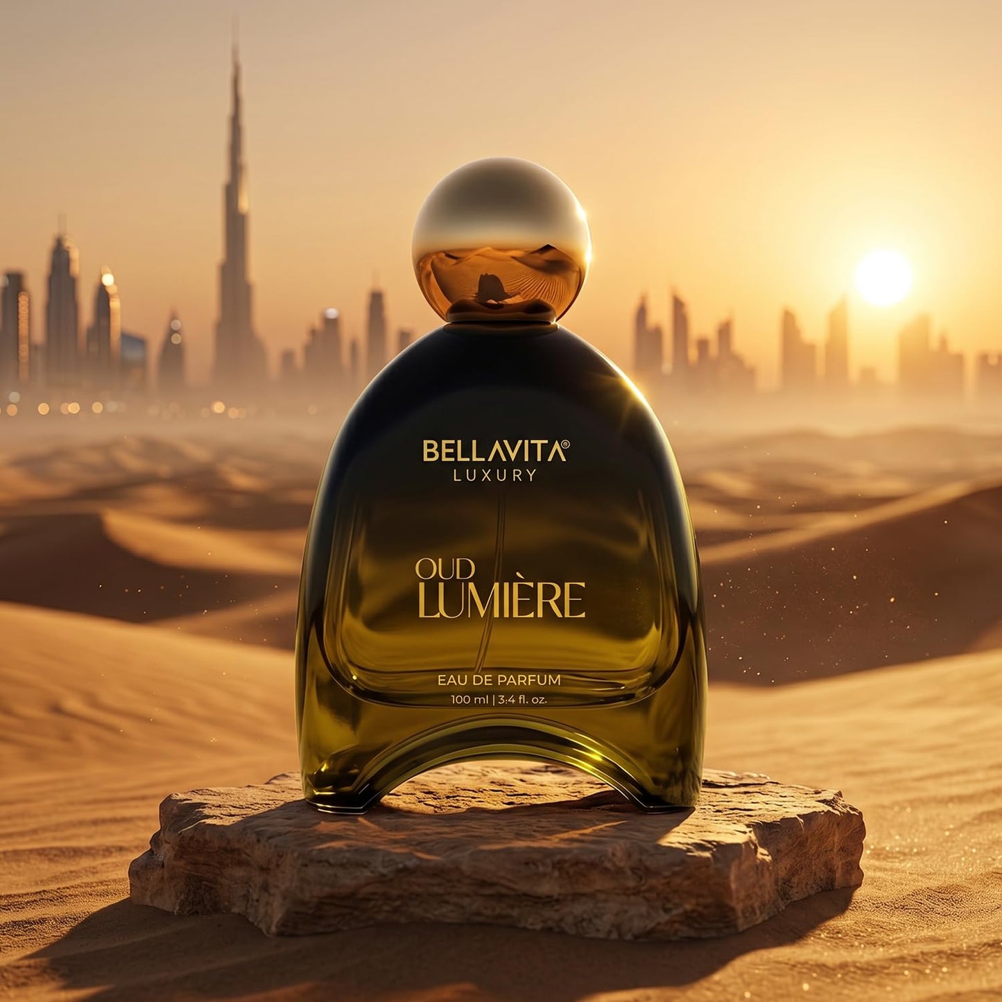 BELLAVITA OUD LUMIERE | Dubai Crafted | Perfume For Man | 100ml | 25% Oil Concentration | Oud, Leather, Sandalwood | Premium Long Lasting Perfume