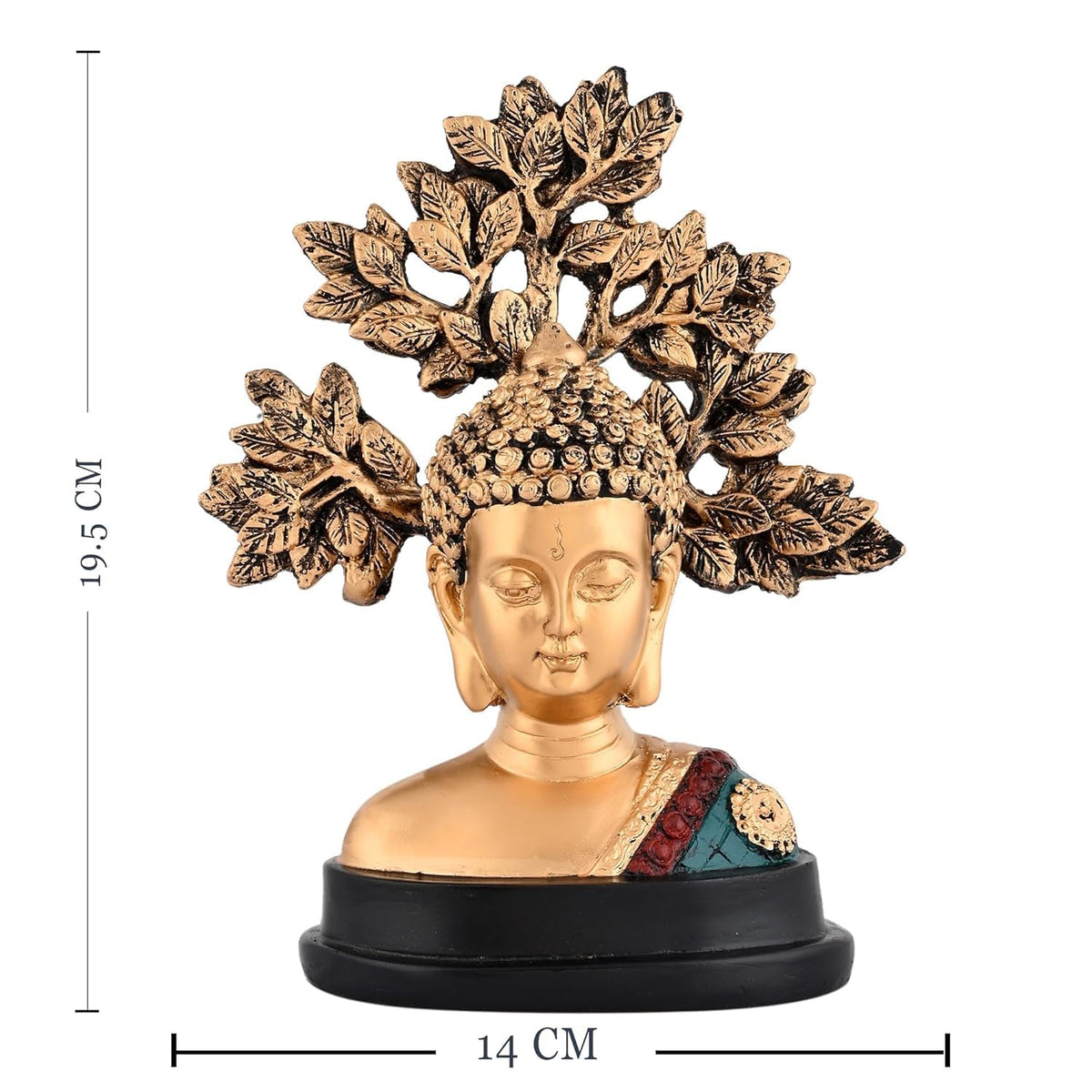 Handcrafted Buddha Showpiece with Tree|A Symbol of Peaceful Elegance (Pack of 1, Multi)