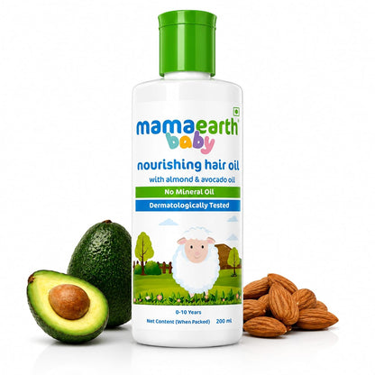 Mamaearth Nourishing Baby Hair Oil, with Almond & Avocado Oil - 200 ml