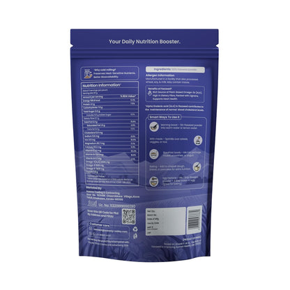 Yummy Valley Omega 3 Flaxseed Powder, 230g | Cold Milled Rich | 4.5g ALA per Serve | High Protein High Fibre | Vegan Plant Based Superfood | Gluten Free | Daily Wellness Nutrition for Women & Men
