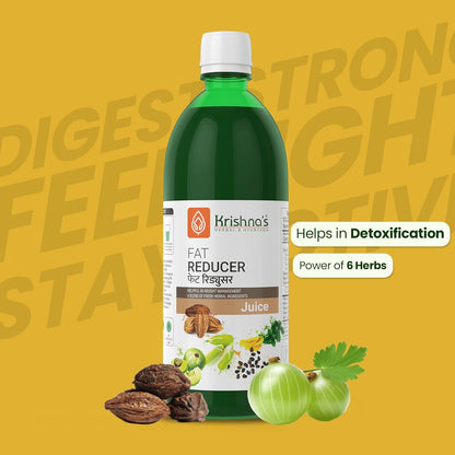 KRISHNA'S HERBAL & AYURVEDA Fat Reducer Juice - 1000 ml | (Pack of 1) | 12 Powerful herbs for Weight Management | Amla, Harad, Daru Haridra, Sunn Hemp | Aids Metabolism and Digestion