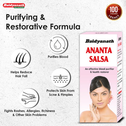 BAIDYANATH Anant Salsa - 450 ml | Herbal Extract for Enhancing Skin Care | Blood Purification, and Hair Health |, 475 Grams