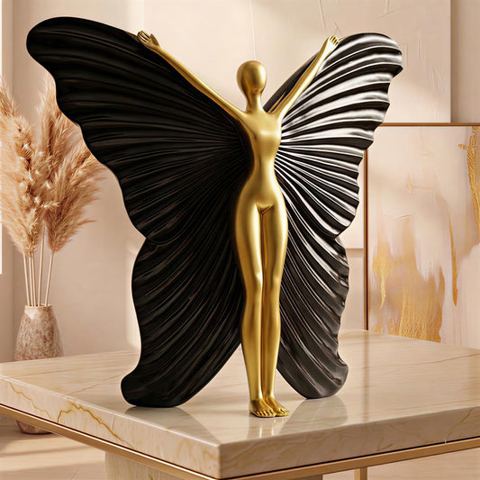 Abstract Butterfly Wings Lady Figurine for Home Decor | Elegant Statue Showpiece for Living Room | Home Decoration Items & Show Pieces for Home Decor Living Room-BTFY1