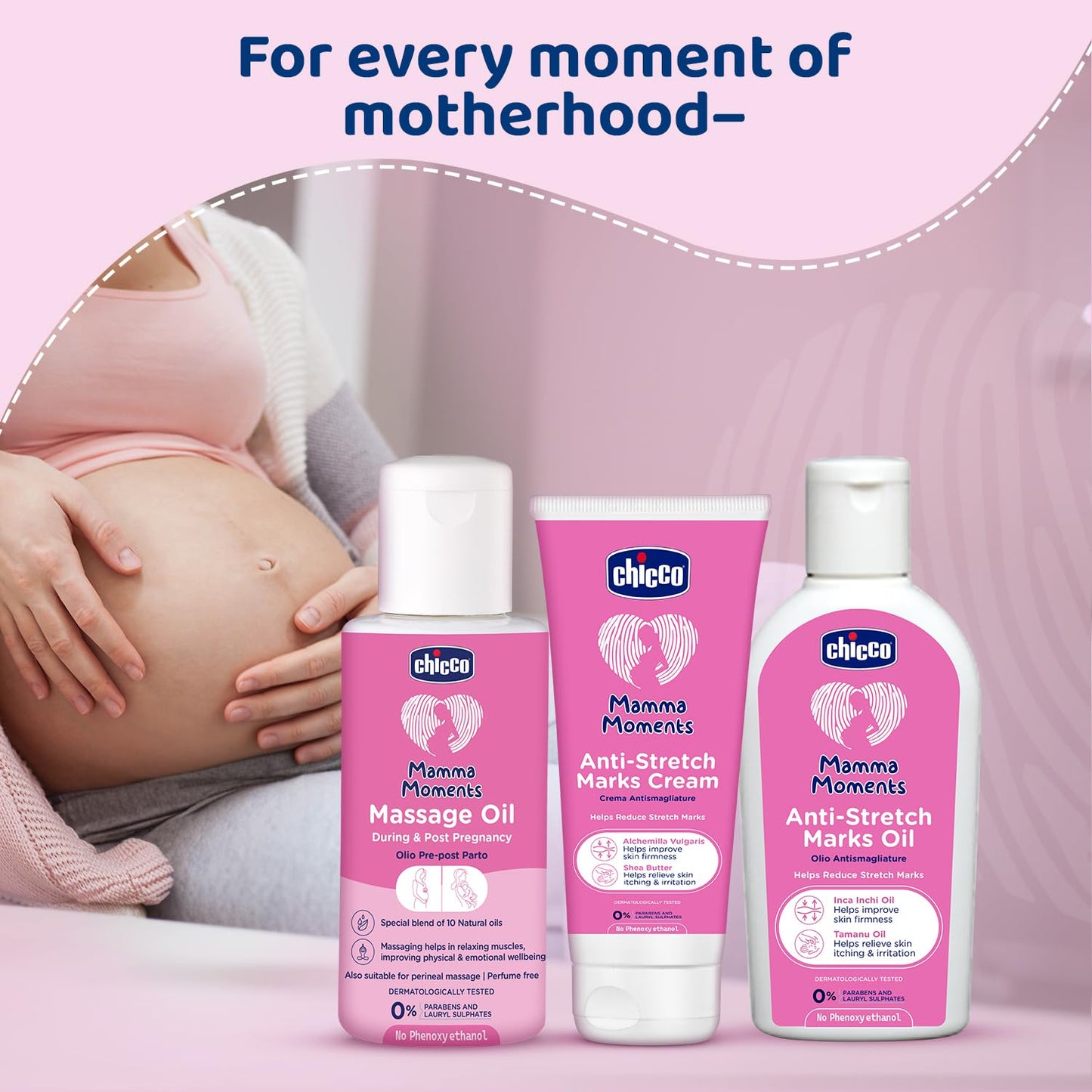 Chicco Mamma Moments Anti-Stretch Marks Cream 75g | Helps Reduce Stretch Marks | Improve Skin Firmness | No Phenoxyethanol | Dermatologically Tested