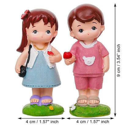 eCraftIndia Boy Giving Rose to Girl Cute Couple Showpiece | Valentine Gift for Girlfriend Boyfriend Husband Wife Special Love Her Him | Valentine Day Decoration Items