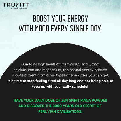 Trufitt Peruvian Yellow Maca Root Powder, Organic Herbal Supplement | Improves Energy And Stamina | Good For Men And Women - 100 GMS